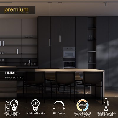 Lucide Premium LINIAL LUXUS pendant - 1-Circuit lighting system/ Smart Rail Lighting - Smart - 48V Track - 1xLED - Satin Gun Metal
